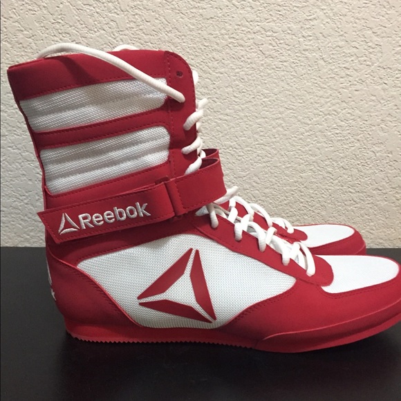 reebok boxing shoes red and white